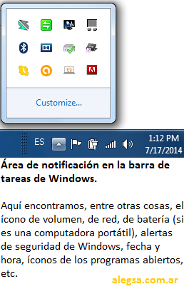 Área de notificaciones