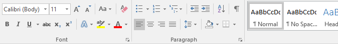 Barra de formato en Microsoft Word