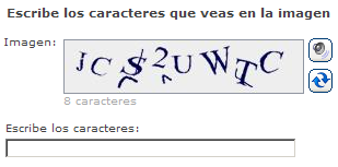 Ejemplo de CAPTCHA