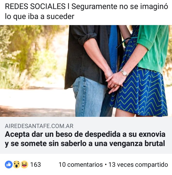 Otro astuto clickbait típico de redes que apela a la curiosidad para que el visitante ingrese al artículo a ver qué pasó.