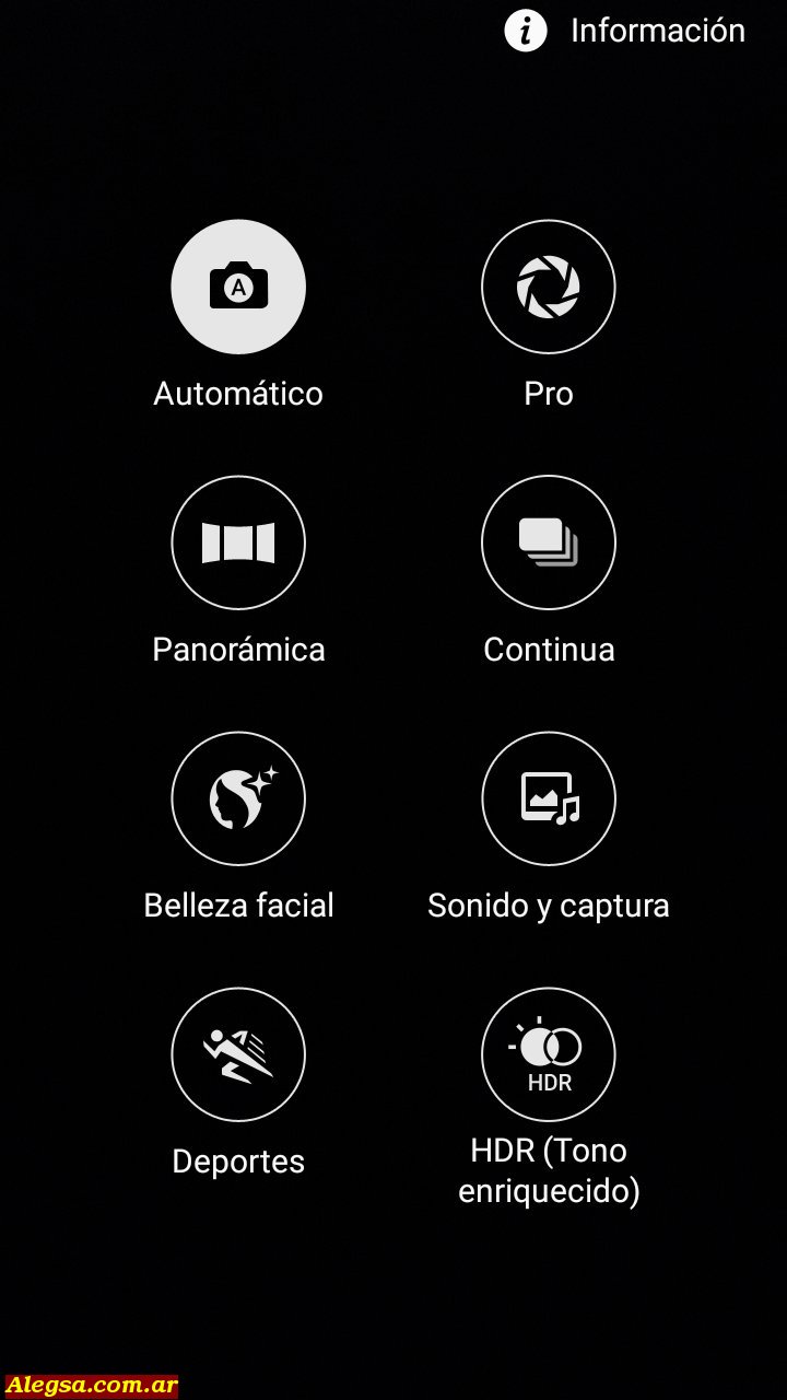 Seleccionar el modo Pro en un Samsung J7 deslizando el dedo de izquierda a derecha