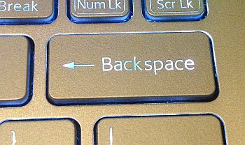 Tecla backspace en un teclado de computadora