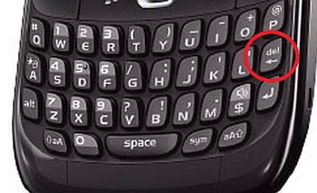 Tecla Backspace en BlackBerry