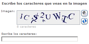 Gráfico de un captcha