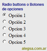 Gráfico de botones de opciones