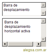 Imagen de una barra de desplazamiento horizontal