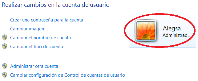 Usuario administrador en Windows 7