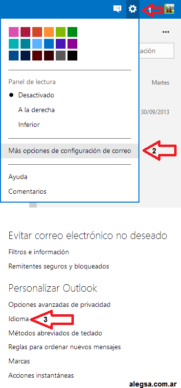 Cómo cambiar el idioma en Hotmail (Outlook)