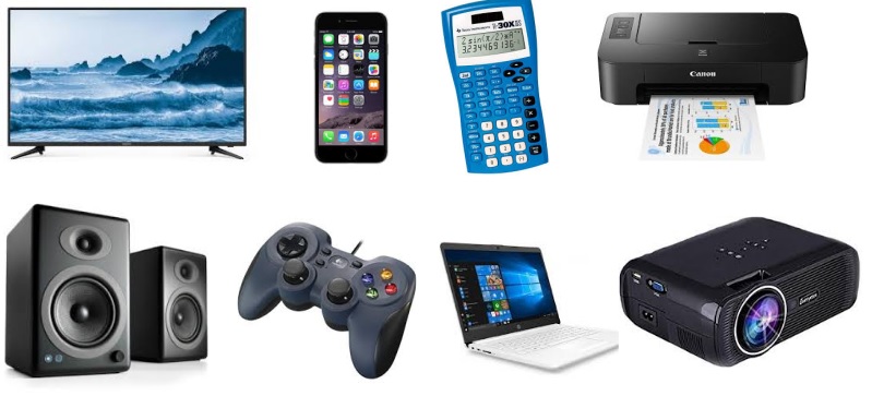 Ejemplos de dispositivos electrónicos.