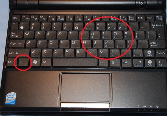 Teclado numerico en notebook