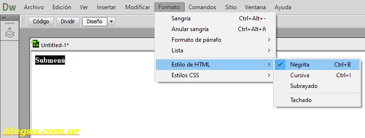 Definición de Submenú