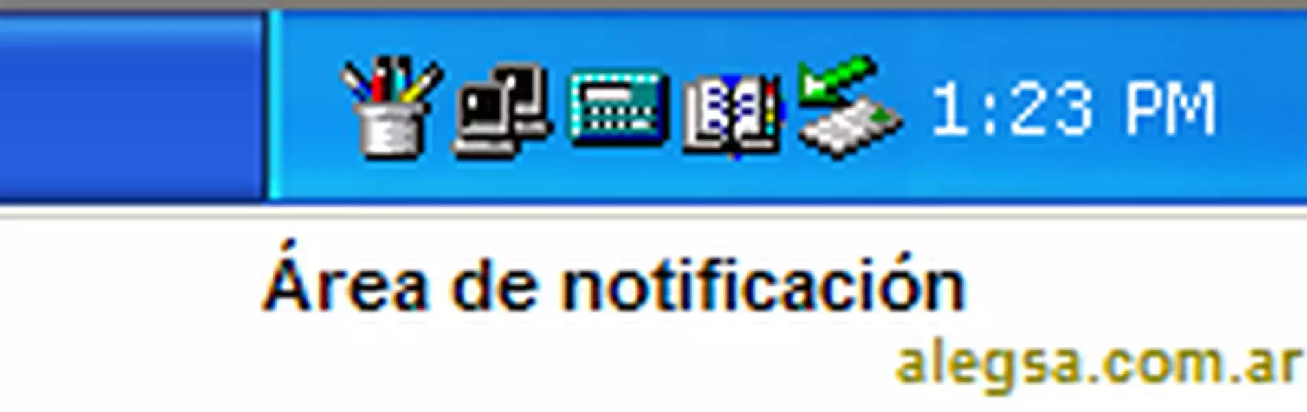 Definición de Área de notificación (Windows)