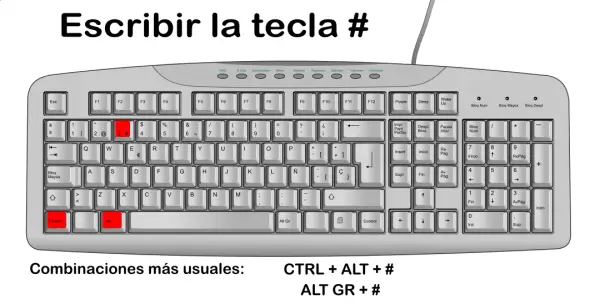 ¿Cómo escribo el signo numeral # en mi equipo?