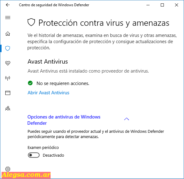 Configuración de Windows Defender