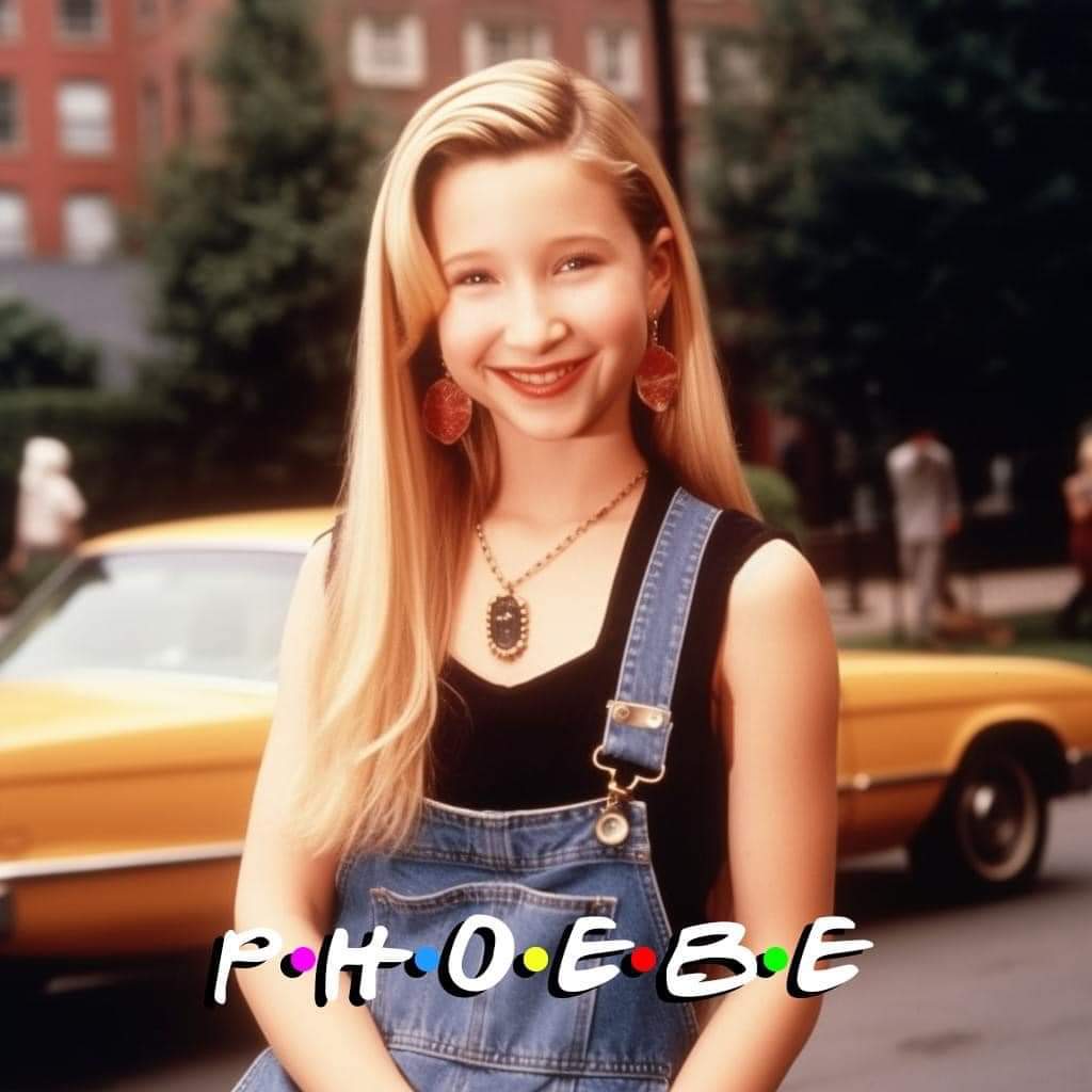 Una adorable Phoebe de Friends con 5 años