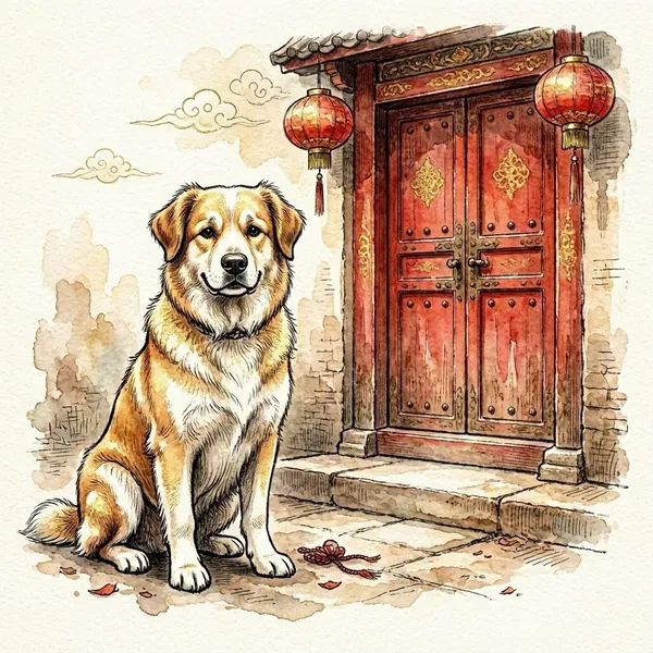Illustration for the Chinese horoscope of Dog