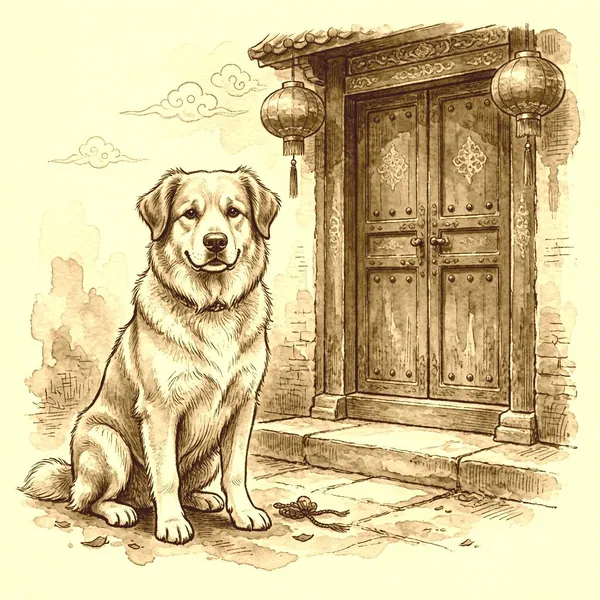 Illustration for the Chinese horoscope of Dog