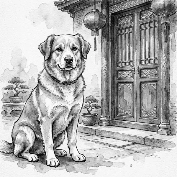 Illustration for the Chinese horoscope of Dog
