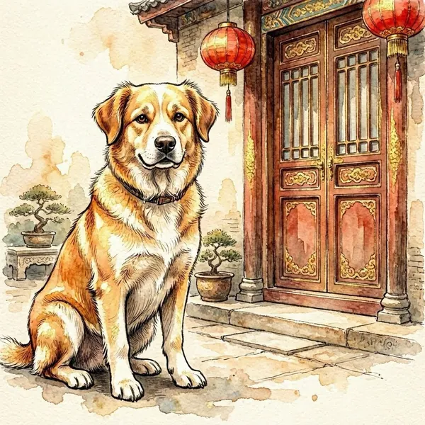 Illustration for the Chinese horoscope of Dog