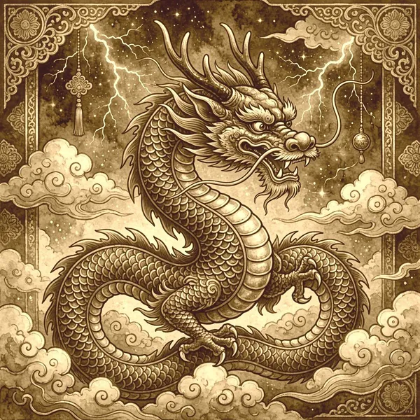 Illustration for the Chinese horoscope of Dragon