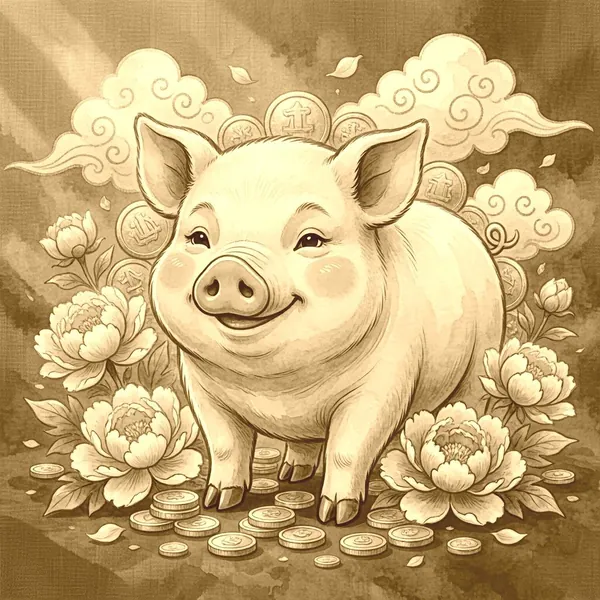 Illustration for the Chinese horoscope of Pig