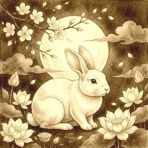 Illustration for the Chinese horoscope of Rabbit