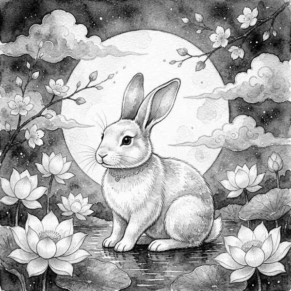 Illustration for the Chinese horoscope of Rabbit