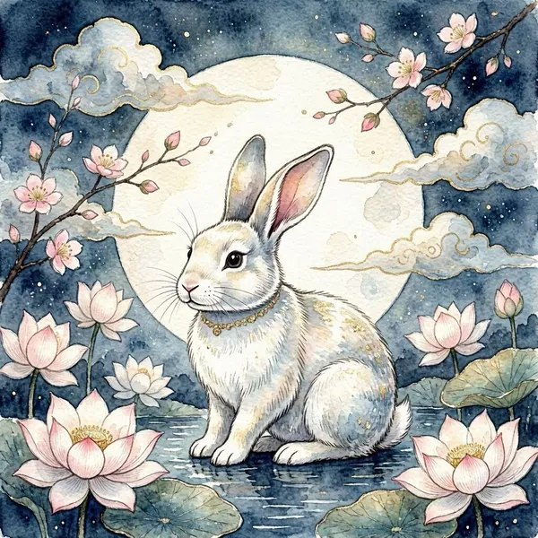 Illustration for the Chinese horoscope of Rabbit