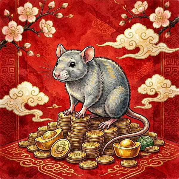 Illustration for the Chinese horoscope of Rat