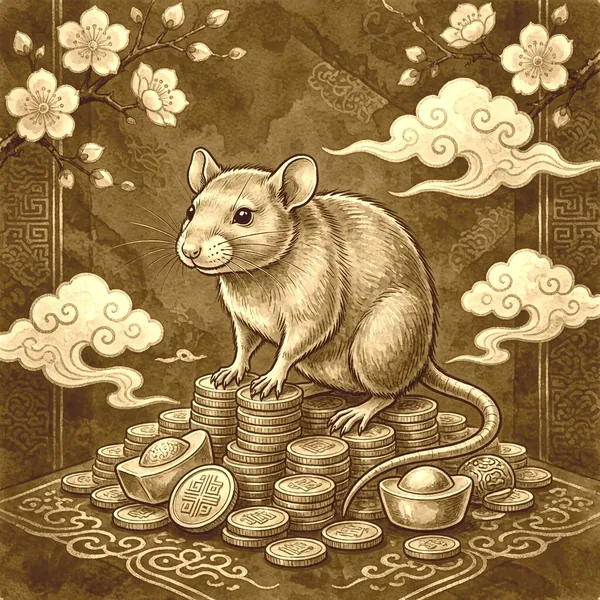 Illustration for the Chinese horoscope of Rat