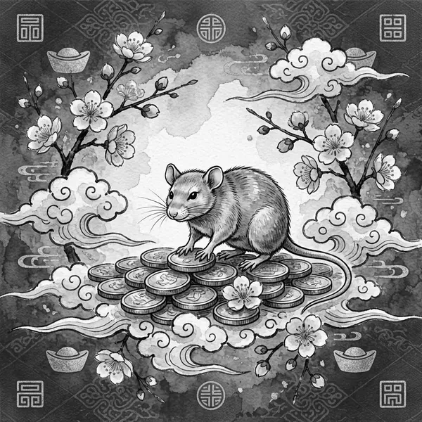 Illustration for the Chinese horoscope of Rat