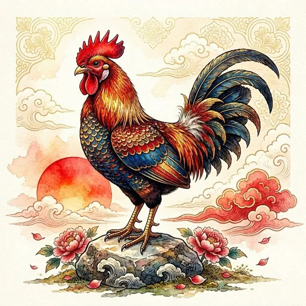 Illustration for the Chinese horoscope of Rooster