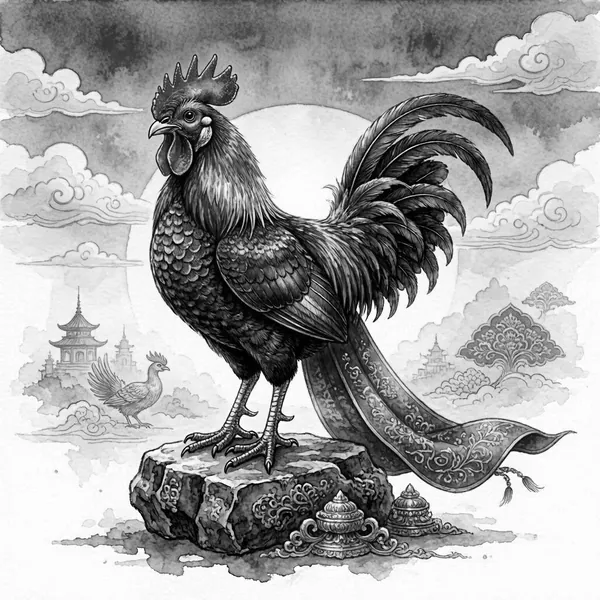 Illustration for the Chinese horoscope of Rooster