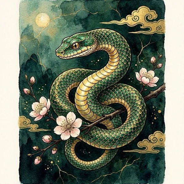 Illustration for the Chinese horoscope of Snake