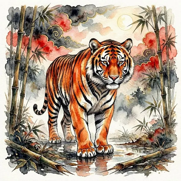 Illustration for the Chinese horoscope of Tiger