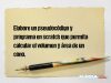 Elabore un pseudocódigo y programa en scratch que permita calcular el volumen y área de un cono. 