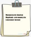 Mensaje de error: American Megatrends - error memory size is decreased / incresed