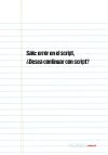 Sale: error en el script, ¿Desea continuar con script?