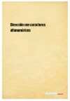 Dirección con caracteres alfanuméricos