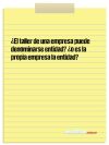 ¿El taller de una empresa puede denominarse entidad? ¿o es la propia empresa la entidad?