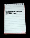 Extensión de un archivo en Excel 2003 y 2007