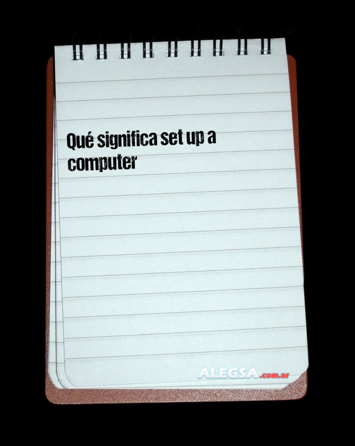 Qué significa set up a computer