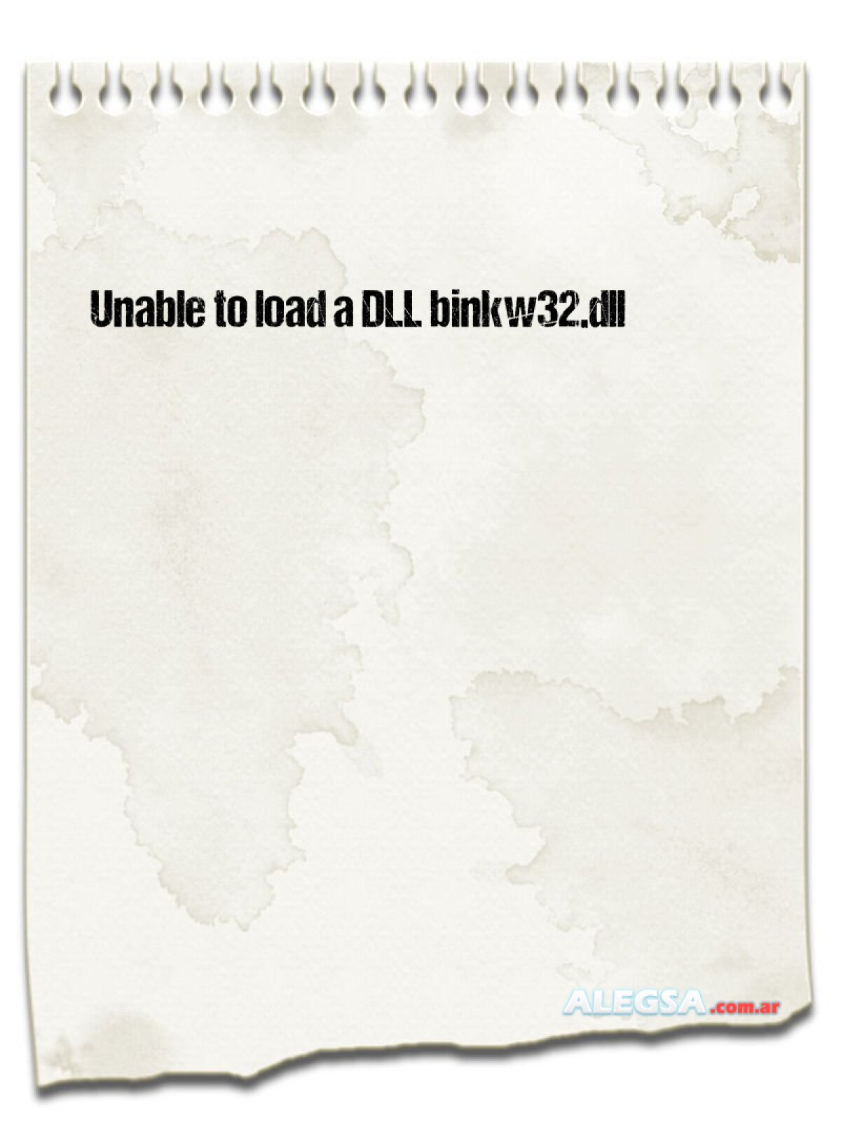 Unable to load a DLL binkw32.dll