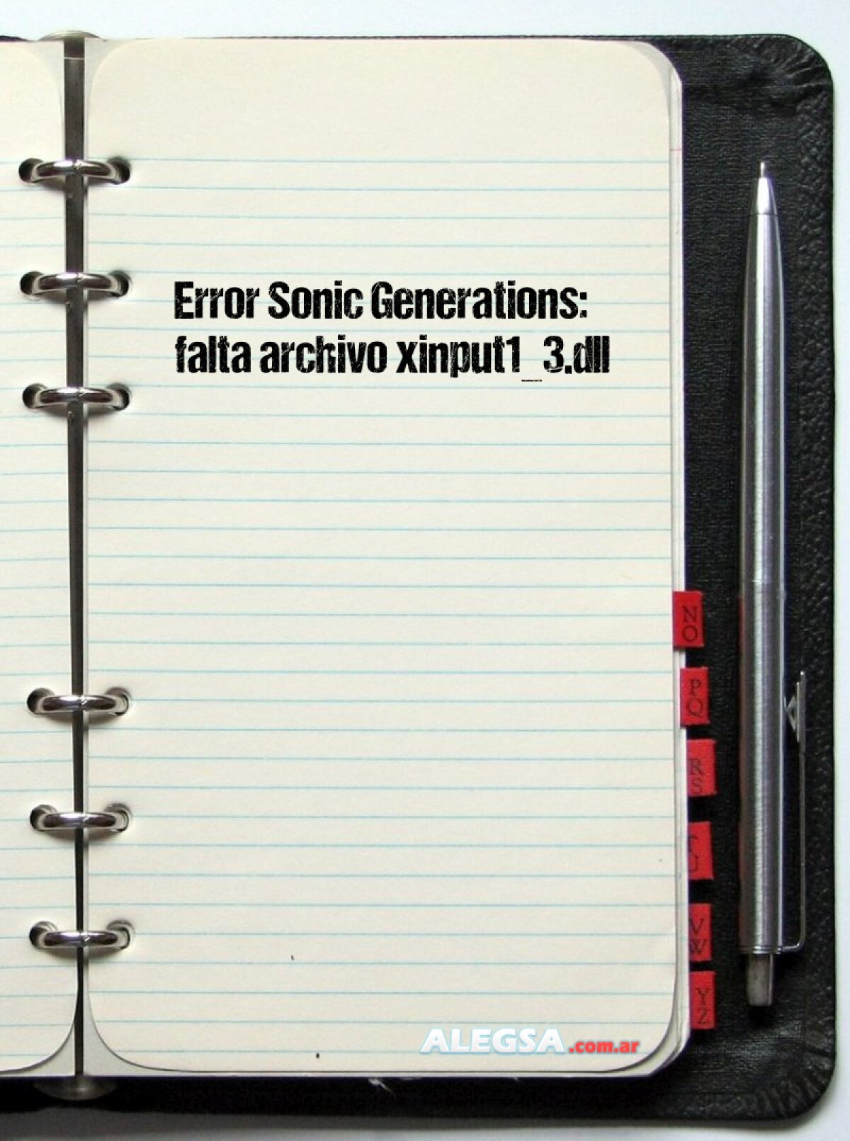 Error Sonic Generations: falta archivo xinput1_3.dll