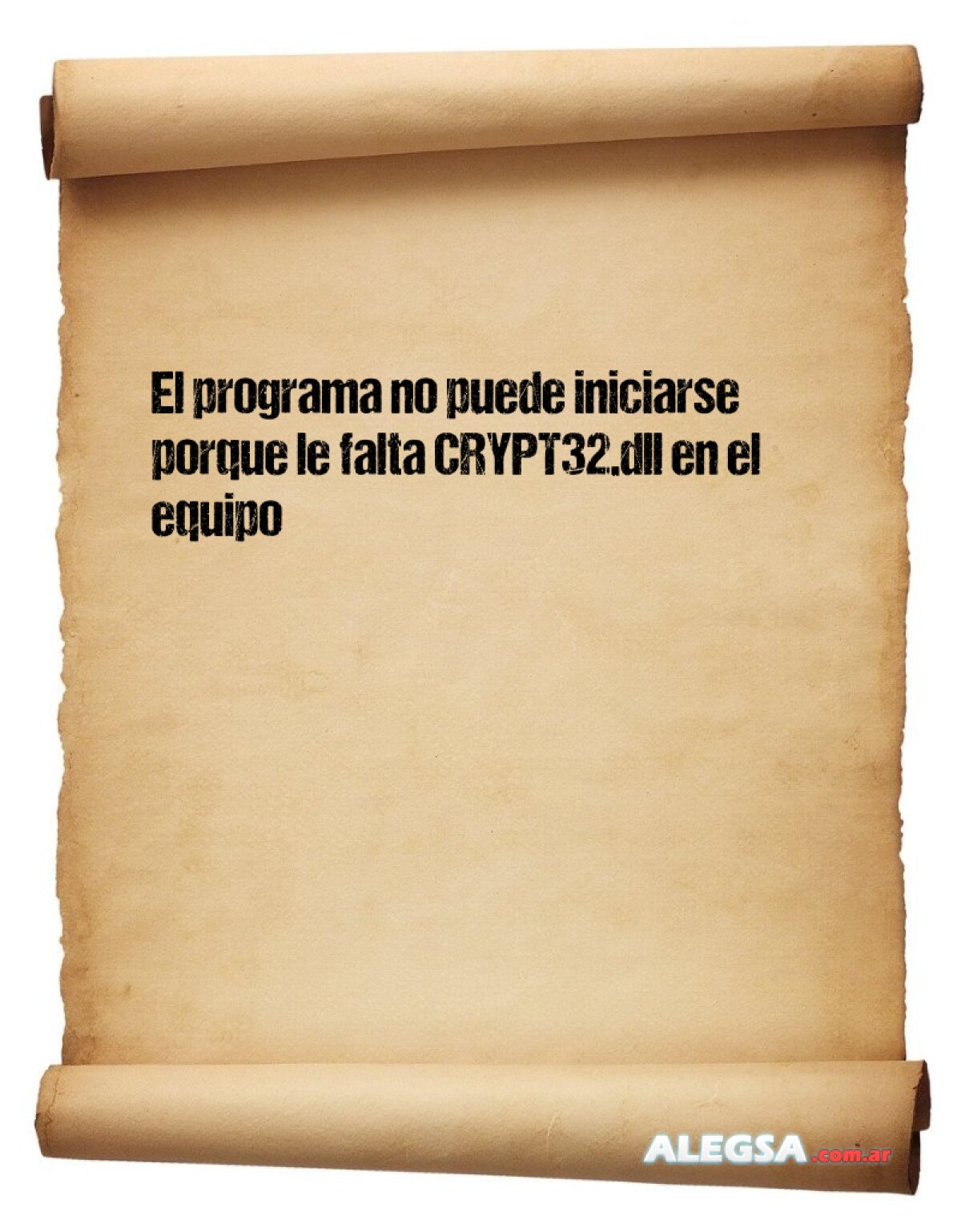 El programa no puede iniciarse porque le falta CRYPT32.dll en el equipo