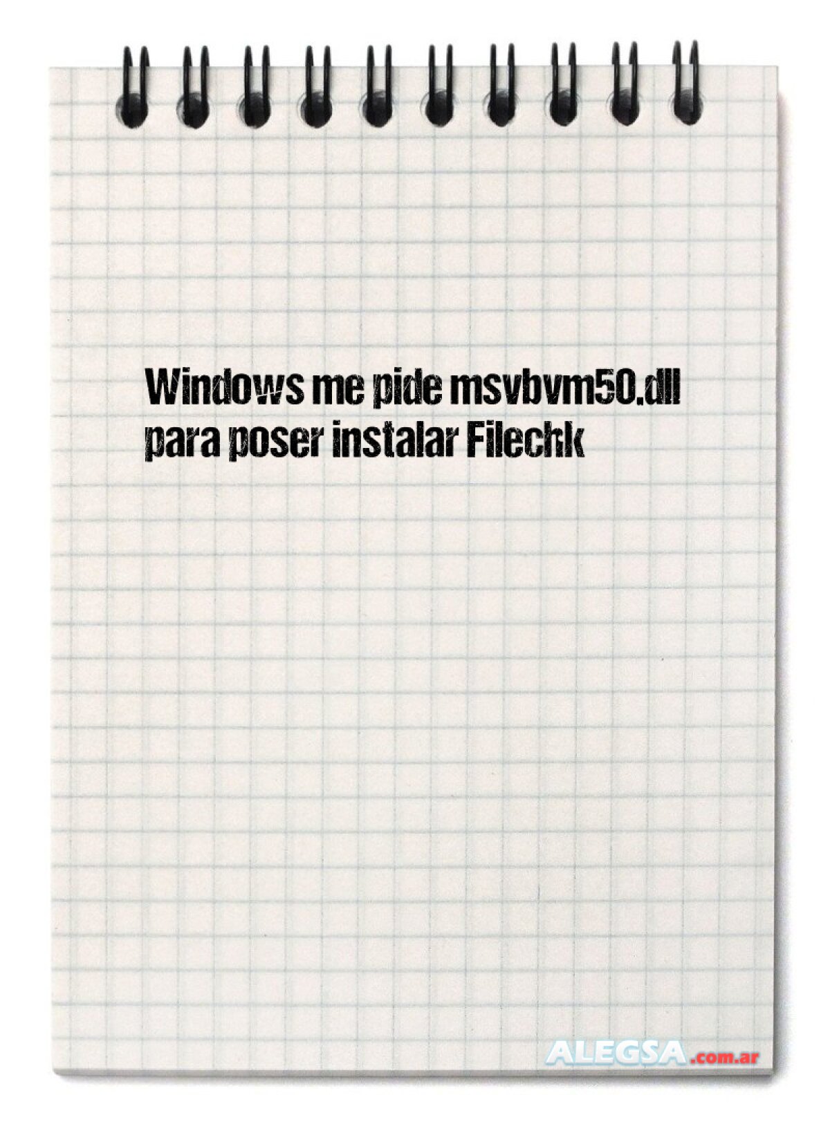 Windows me pide msvbvm50.dll para poser instalar Filechk