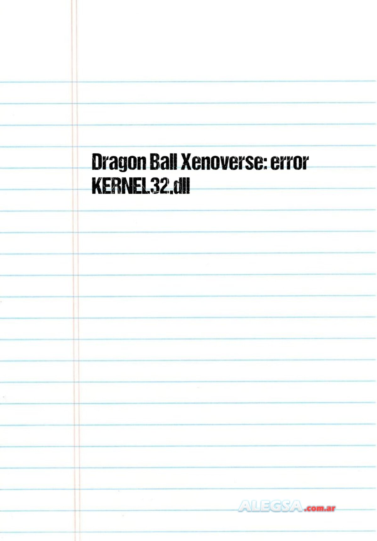 Dragon Ball Xenoverse: error KERNEL32.dll