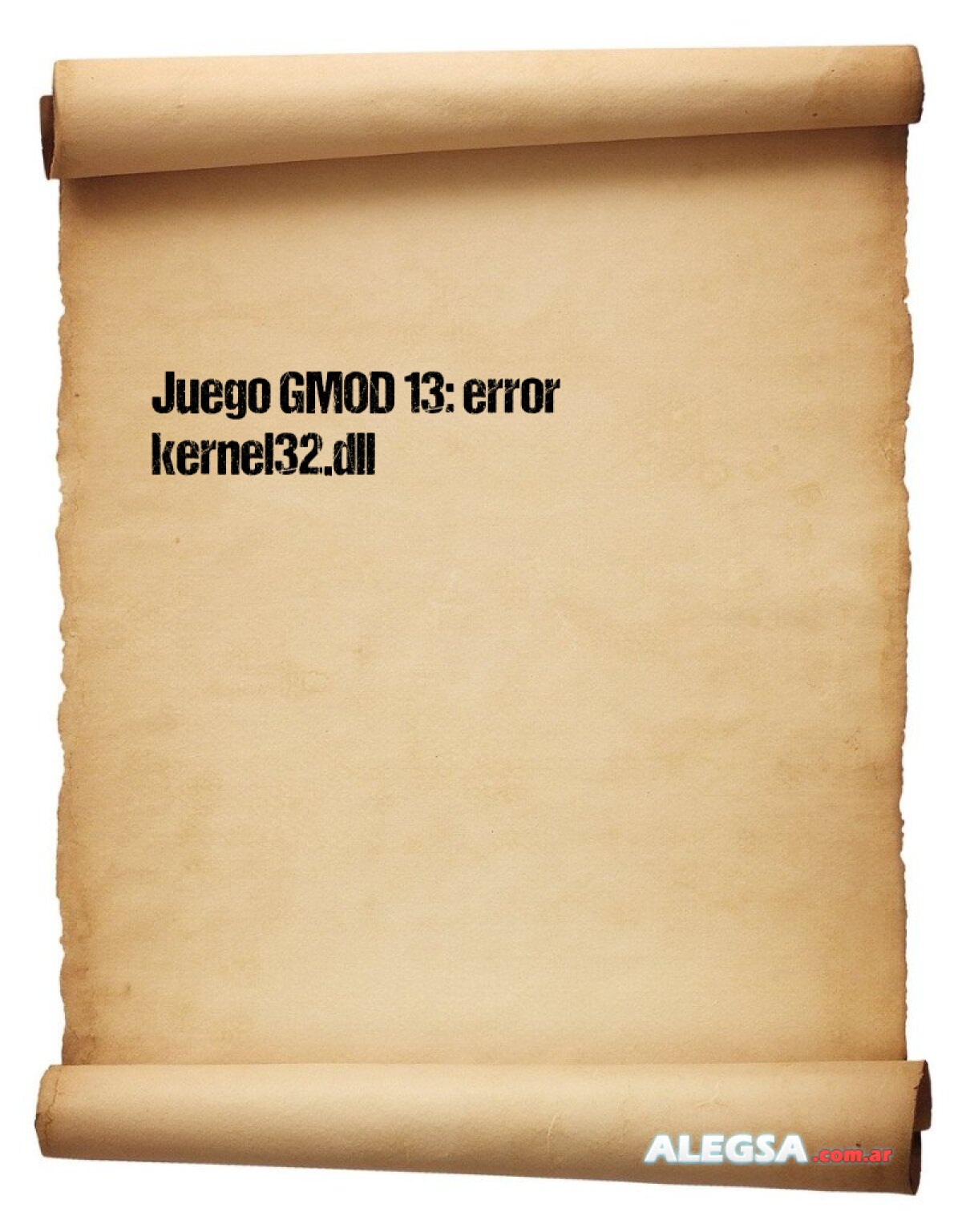 Juego GMOD 13: error kernel32.dll