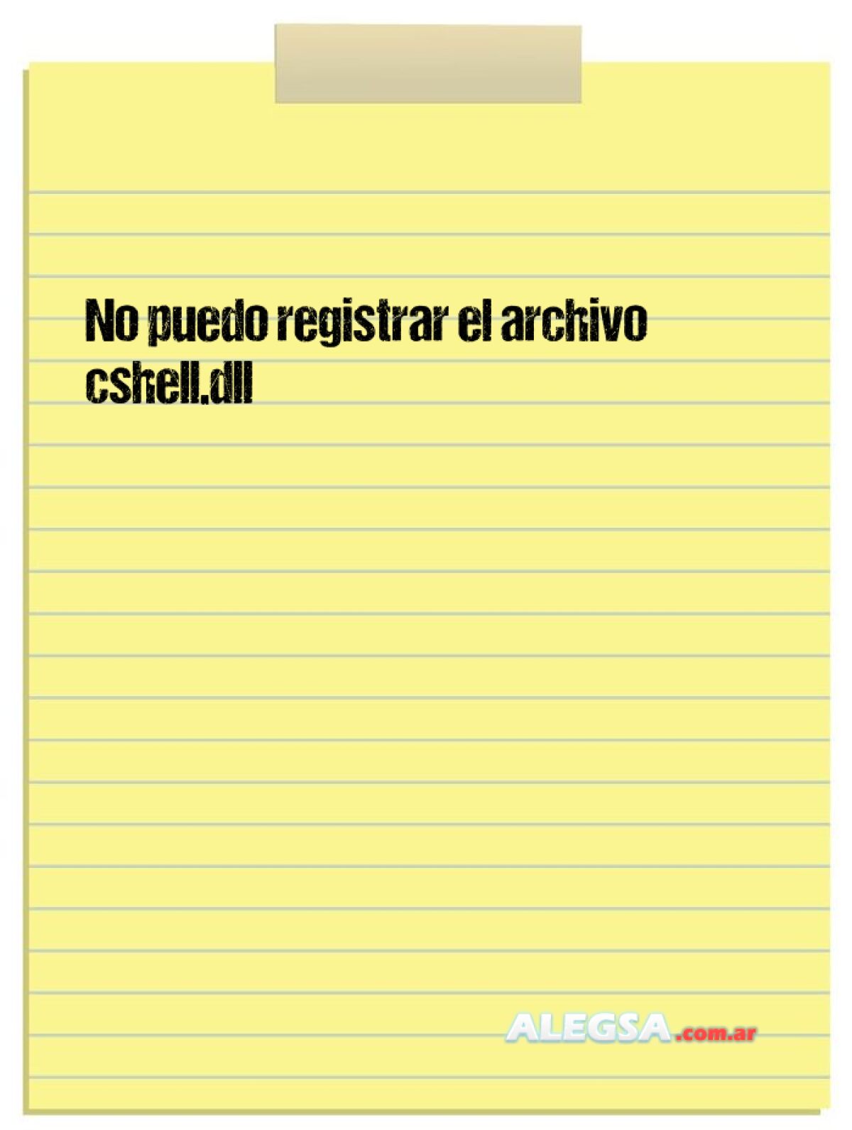 No puedo registrar el archivo cshell.dll
