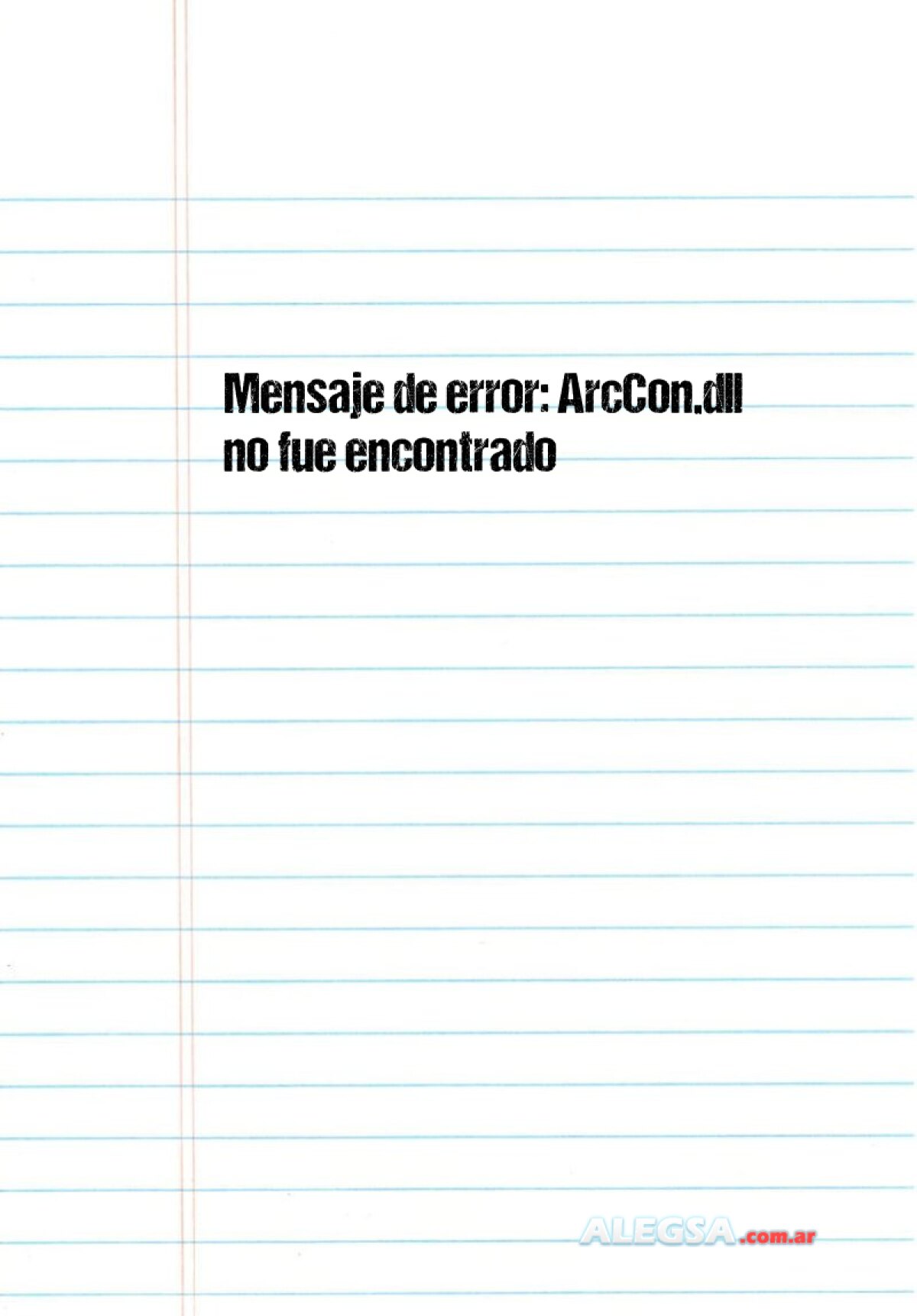 Mensaje de error: ArcCon.dll no fue encontrado